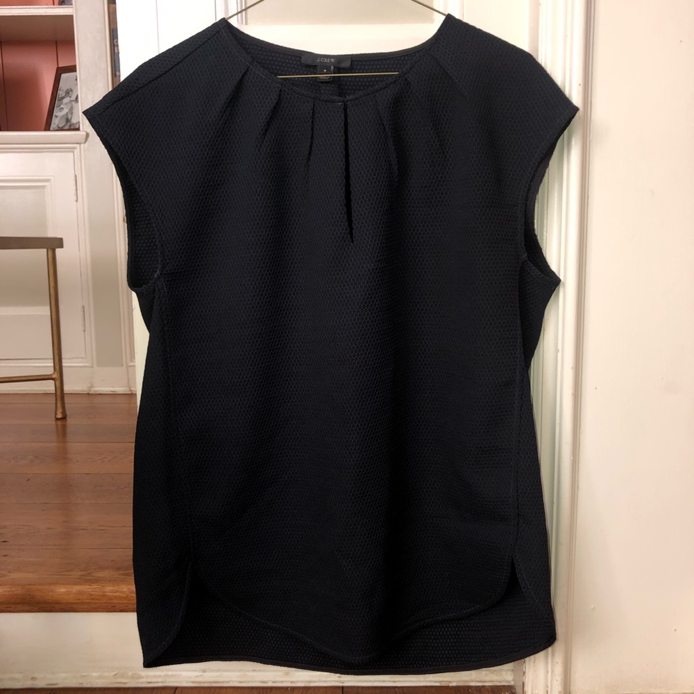 J. Crew Black Sleeveless Honeycomb Top Size 8